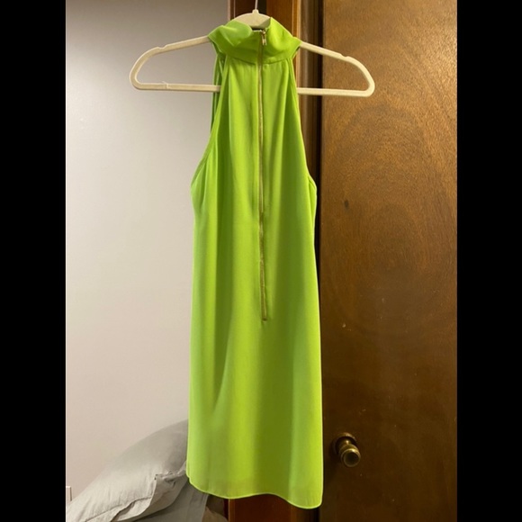 NWT Naked Zebra High Neck Pleated Green Dress from Fabrik - Picture 5 of 6